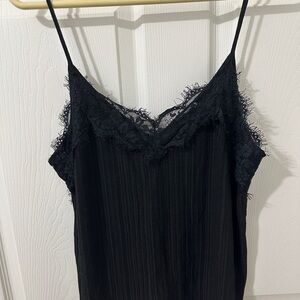 Black Lace Trim Cami Top